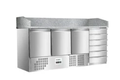 BERGMAN 800 Pizzakühlt. 3-Türen&6 Ungekühl. Schubladen-400l