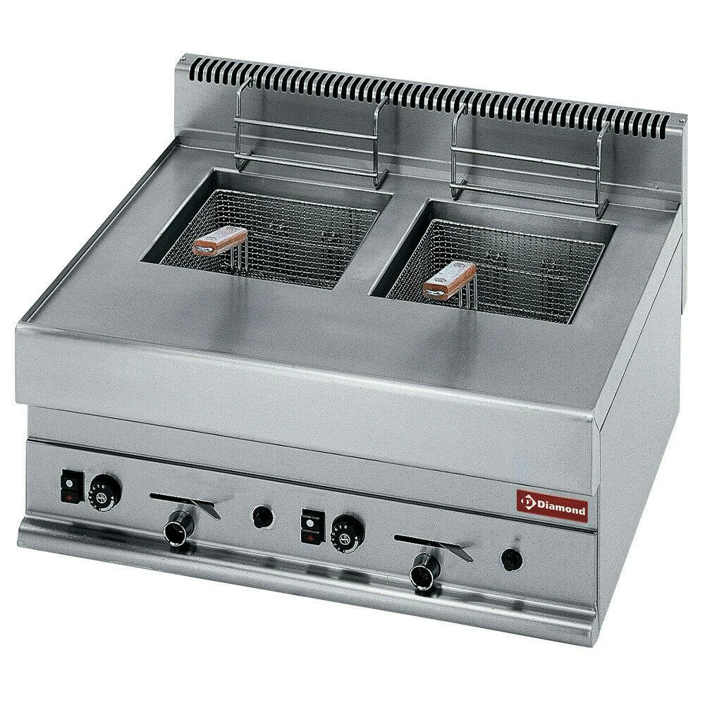 Gastro Gas-Fritteuse Zwei Becken Tischgerät Fritteuse Je 8 L Kapazität - Image 3