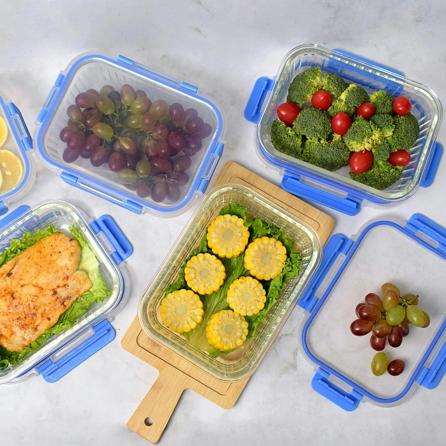 PIE LOCK | Glas Frischhaltedosen Set 10 Tlg | Vorratsdosen | Bento-Box | Aufschnittdose | Brotbox | Brotdose | Wurstdose | Mikrowellendose | Meal Prep - Image 7